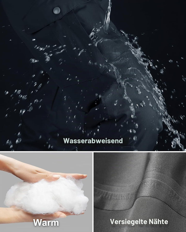33,000ft Damen Skihose Outdoorhose Wasserdicht Winddichte Softshellhose Warme Gefütterte Thermohose