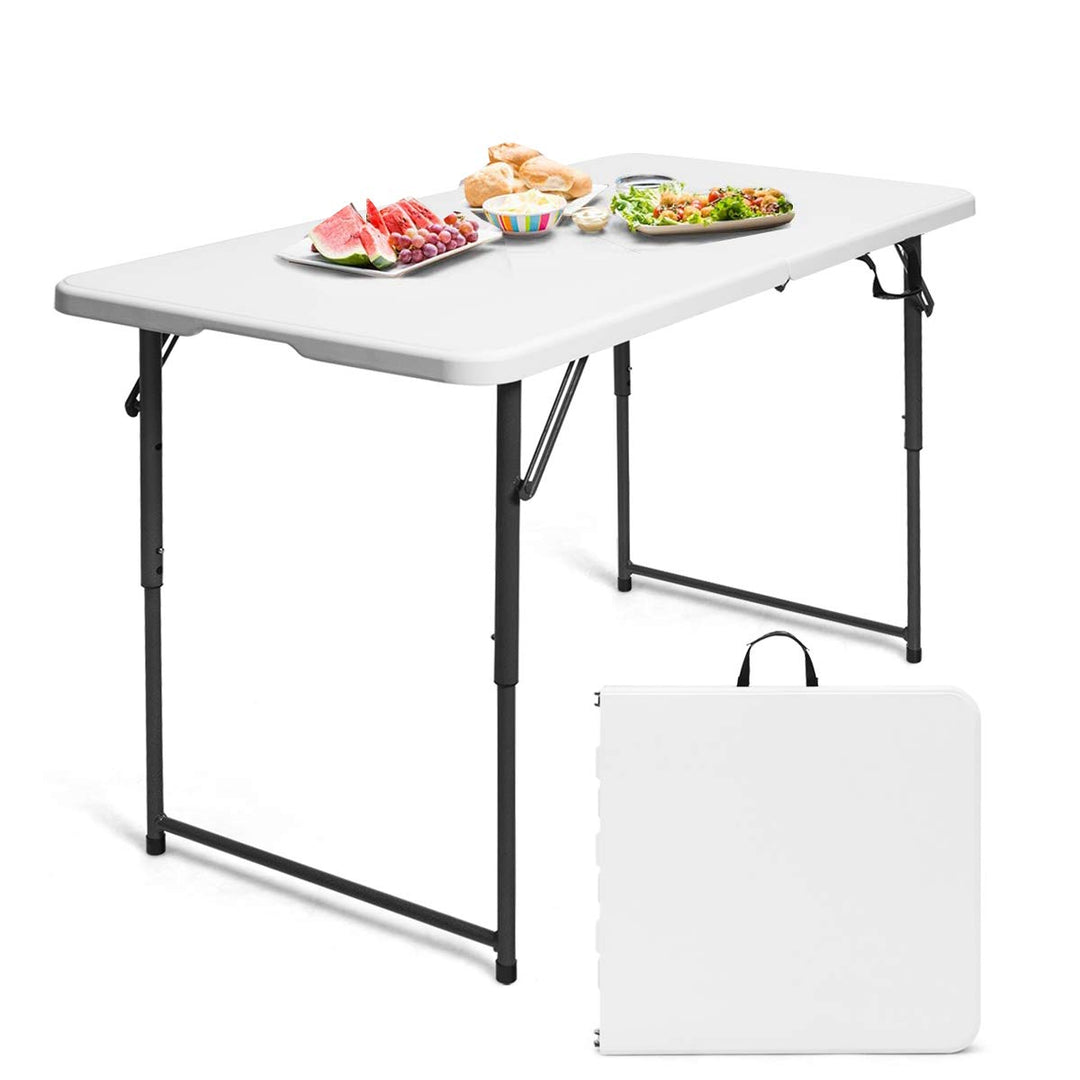 RELAX4LIFE Klapptisch mit Tragegriff, Falttisch, Campingtisch kalppbar, Gartentisch belastbar bis 15