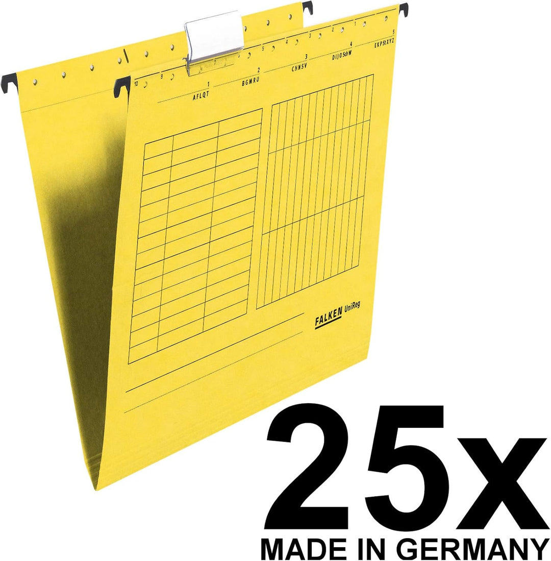 Original Falken 25er Pack Hängemappe UniReg. Made in Germany. Aus Recycling-Karton für DIN A4 seitli