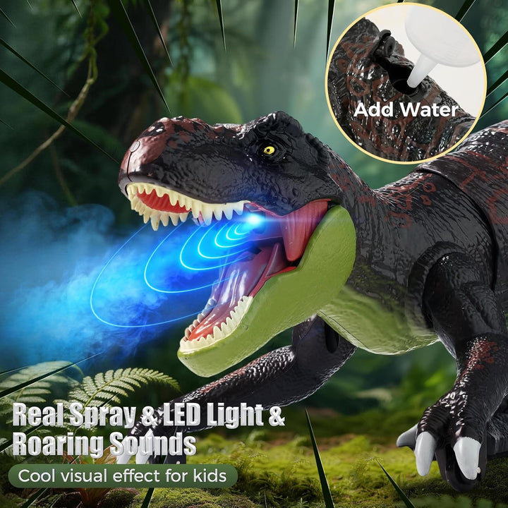 LEAPRCSTORE Ferngesteuertes Dinosaurier Spielzeug für Kinder mit Sprühen grün, grün