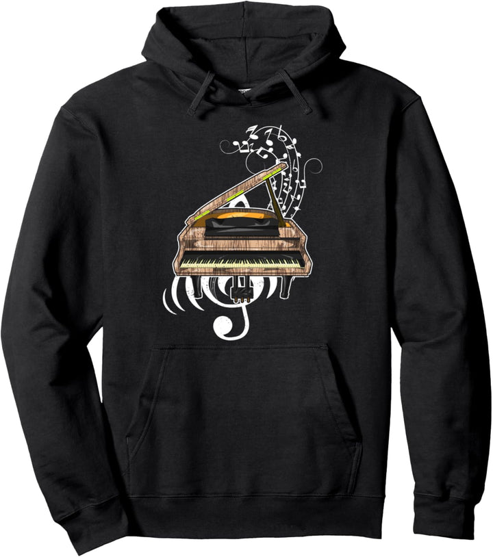 Musiker Notenschlüssel Musik Noten Flügel Pianist Klavier Pullover Hoodie