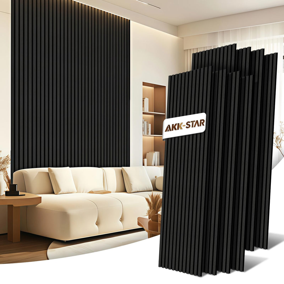 AKK-STAR Akustikpaneele Holz - 11,52 m² (8 Stück 240x60cm) | Schalldämmung, Akustikverbesserung für