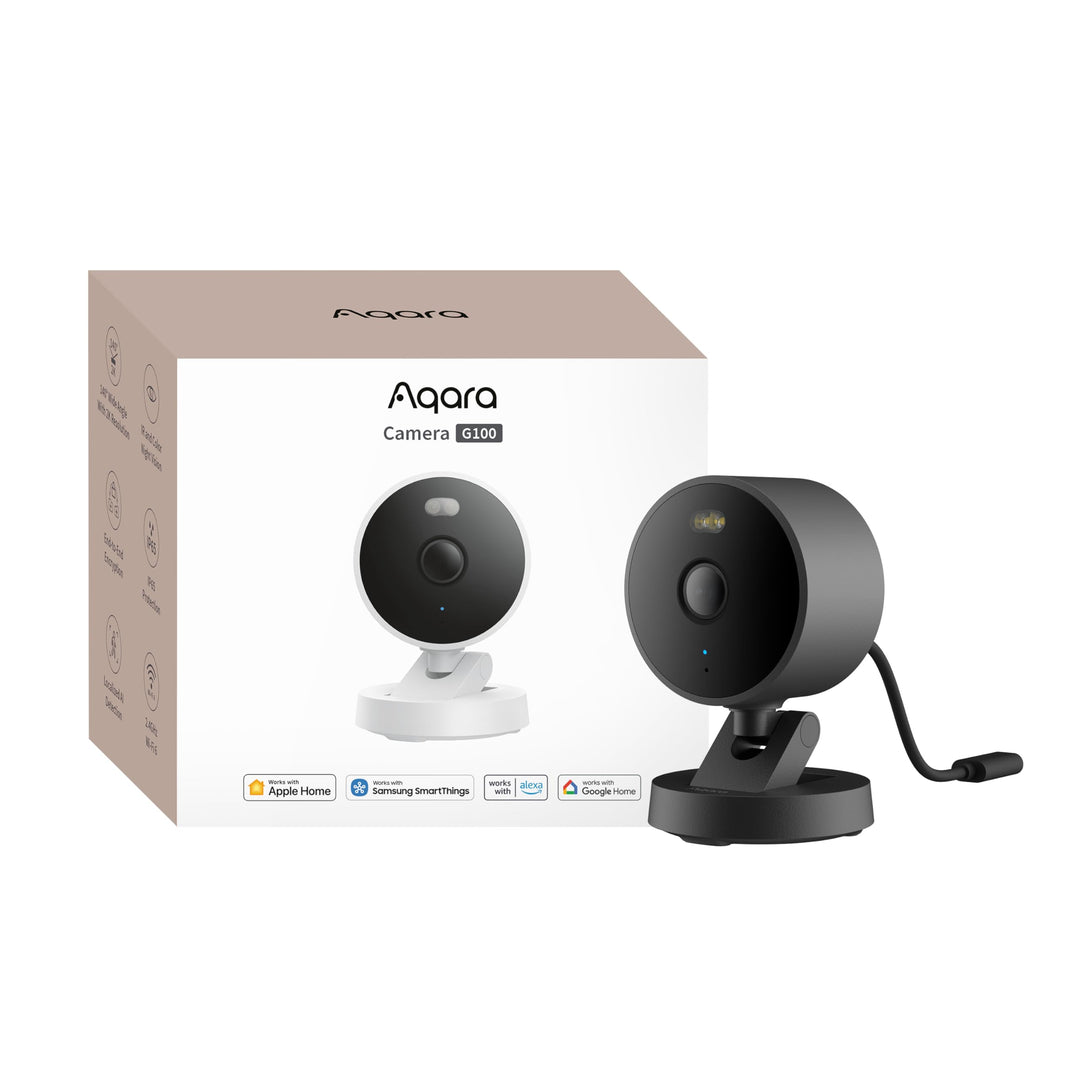 Aqara G100, 2K Sicherheitskamera für Innen & Aussenbereich, HomeKit Secure Video, 2-Wege-Audio, Sche