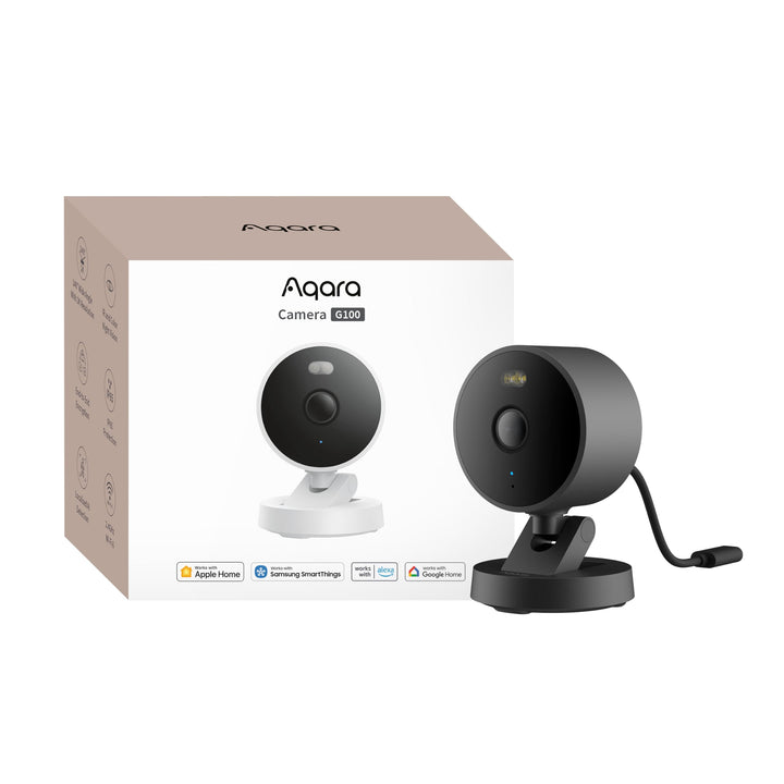 Aqara G100, 2K Sicherheitskamera für Innen & Aussenbereich, HomeKit Secure Video, 2-Wege-Audio, Sche