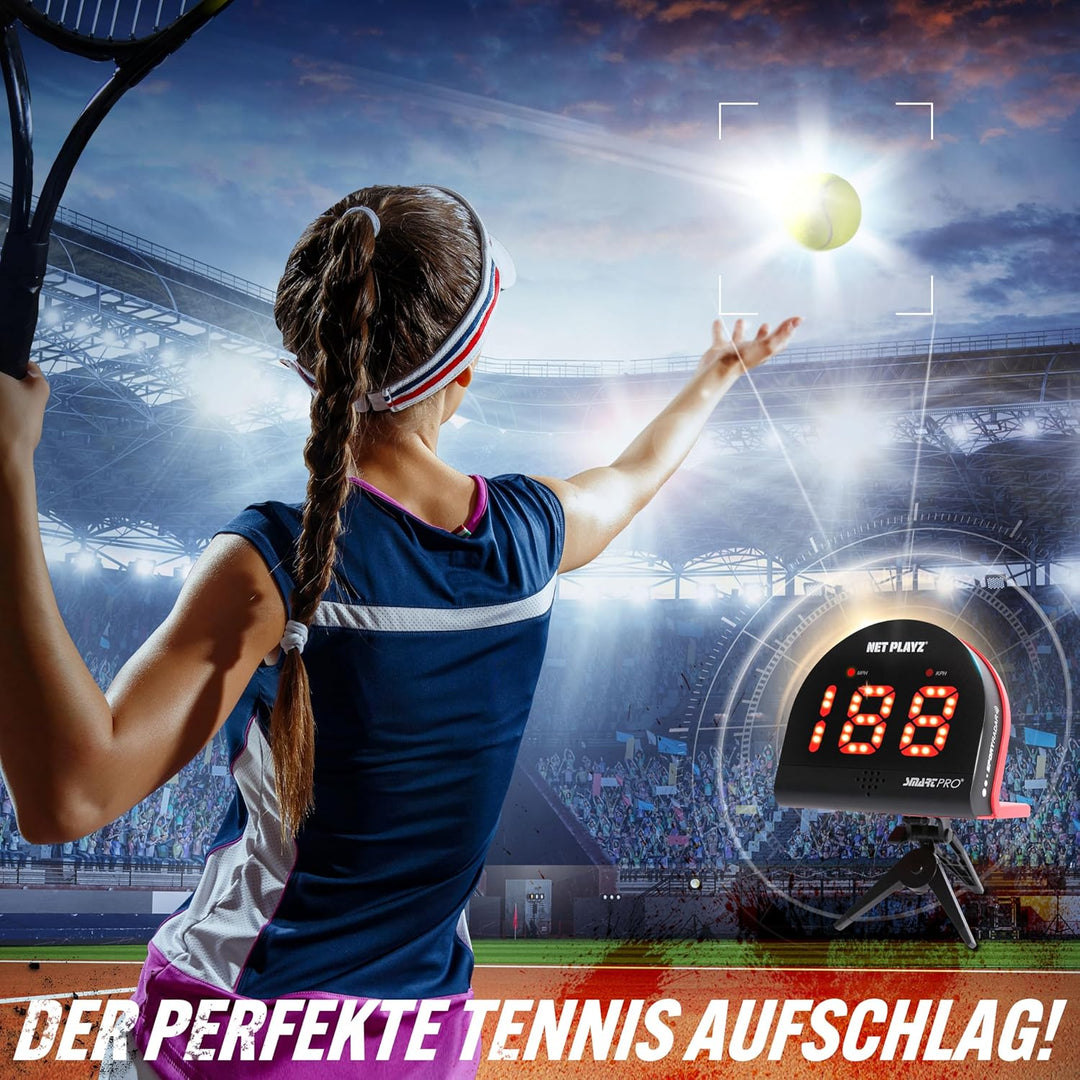 NET PLAYZ Speed Radar Smart Pro Geschwindigkeitsmessgerät, Geschenke für Fussball, Tennis, Baseball,