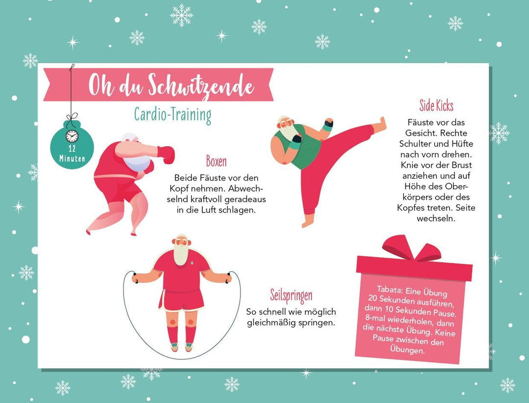 Lasst uns fit und munter sein: Der Fitnessadventskalender mit 24 Workouts gegen den Weihnachtsspeck