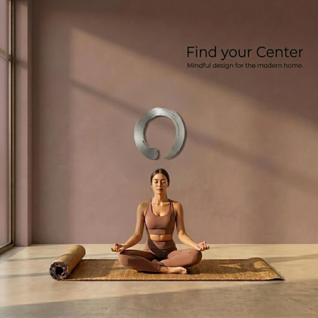iwa concept Enso Zen Kreis Metall Wandkunst | Wanddekoration für Wohnzimmer | Bürodekoration | Neuja