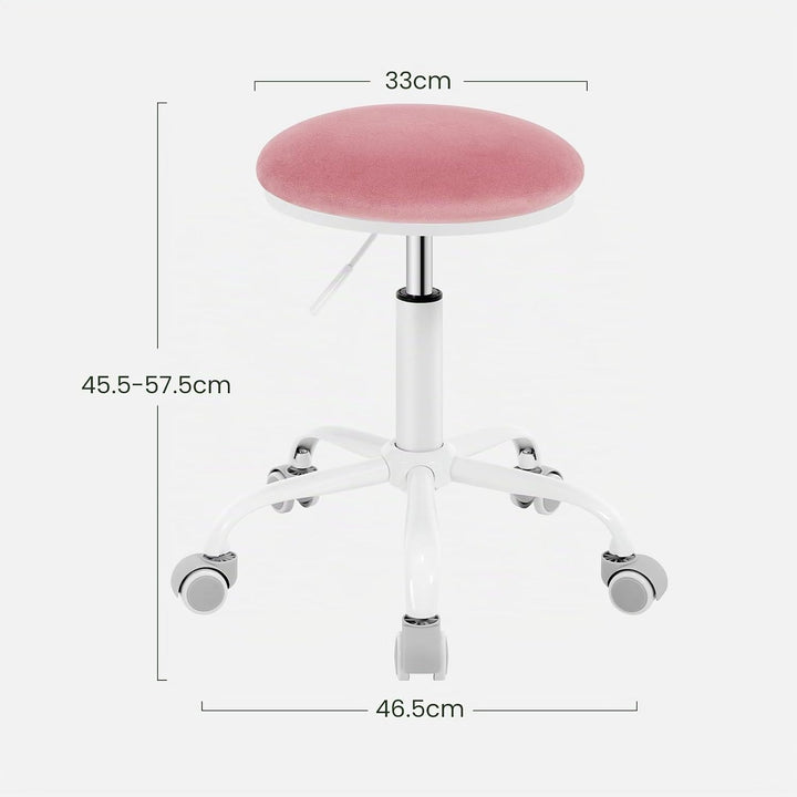 EUGAD Schminkhocker höhenverstellbar, Drehhocker mit Rollen, runder Hocker 360° drehbar, für Ankleid