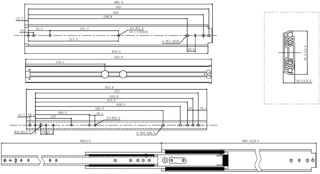 1 Paar Vadania Schwerlastauszüge 650 mm Schwerlastauszug mit einer Belastbarkeit von 200 kg von SOTO