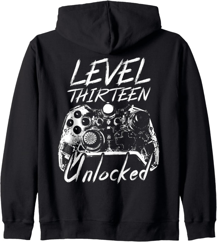 Official Teenager 13th Birthday Gift Boys Level 13 Unlocked Kapuzenjacke
