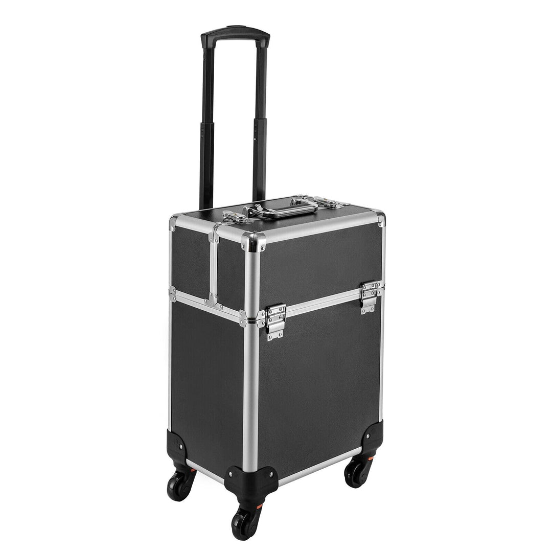 Kosmetikkoffer Trolley, Alu Trolley, 4-in-1 Schminkkoffer, Friseurkoffer, abschliessbar, Make-up Kof