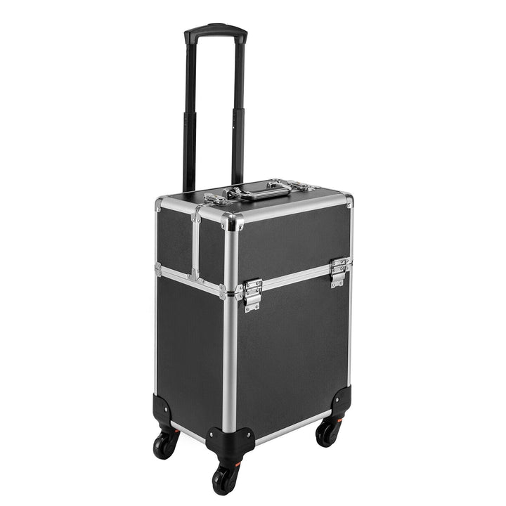 Kosmetikkoffer Trolley, Alu Trolley, 4-in-1 Schminkkoffer, Friseurkoffer, abschliessbar, Make-up Kof
