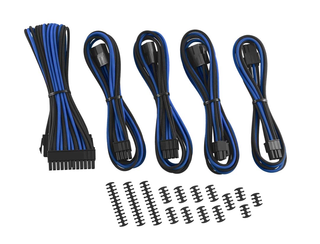 CableMod Classic ModMesh Cable Extension Kit (8+6 Serie, Schwarz/Blau) Série 8+6 Schwarz/Blau, Série