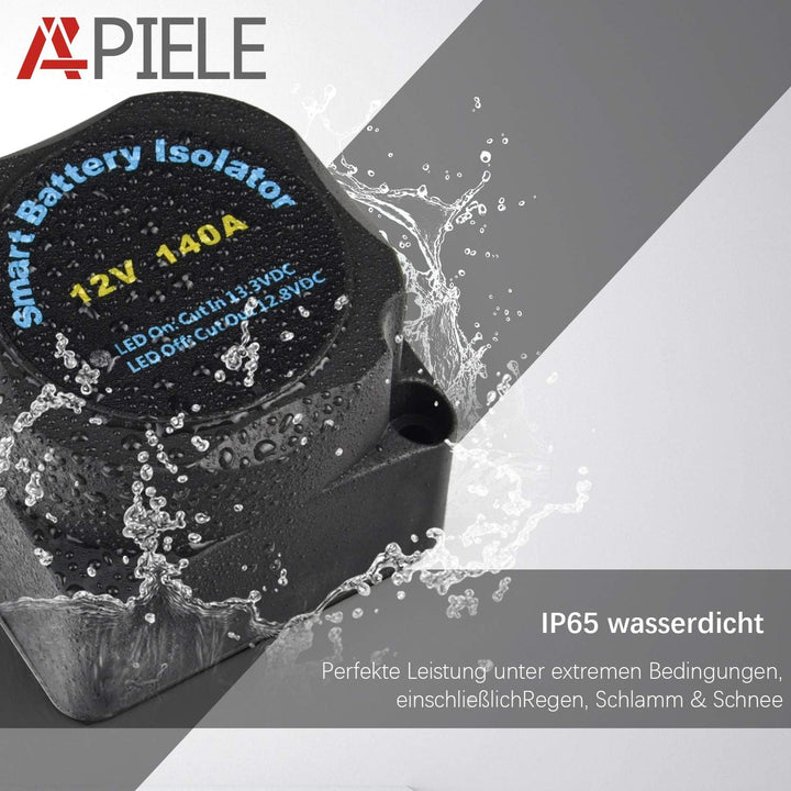APIELE Doppelbatterie-Isolator-Kit 12 V 140 Ampere Spannungsempfindliches Relais VSR Automatisches L