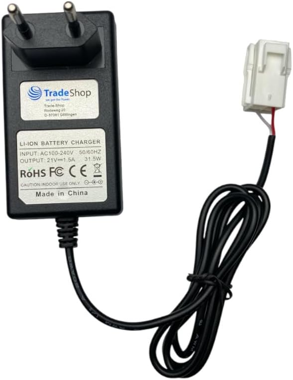 Trade-Shop 20V Li-Ion Ladegerät Netzteil kompatibel mit Worx Landroid S500i 2018, S700i 2018, WR104S