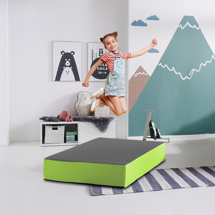 Jump Hüpfpolster 99 x 75 x 18 cm - blau oder rosa - Hüpfmatratze für Kinder ab 3 Jahre bis 40 kg - S