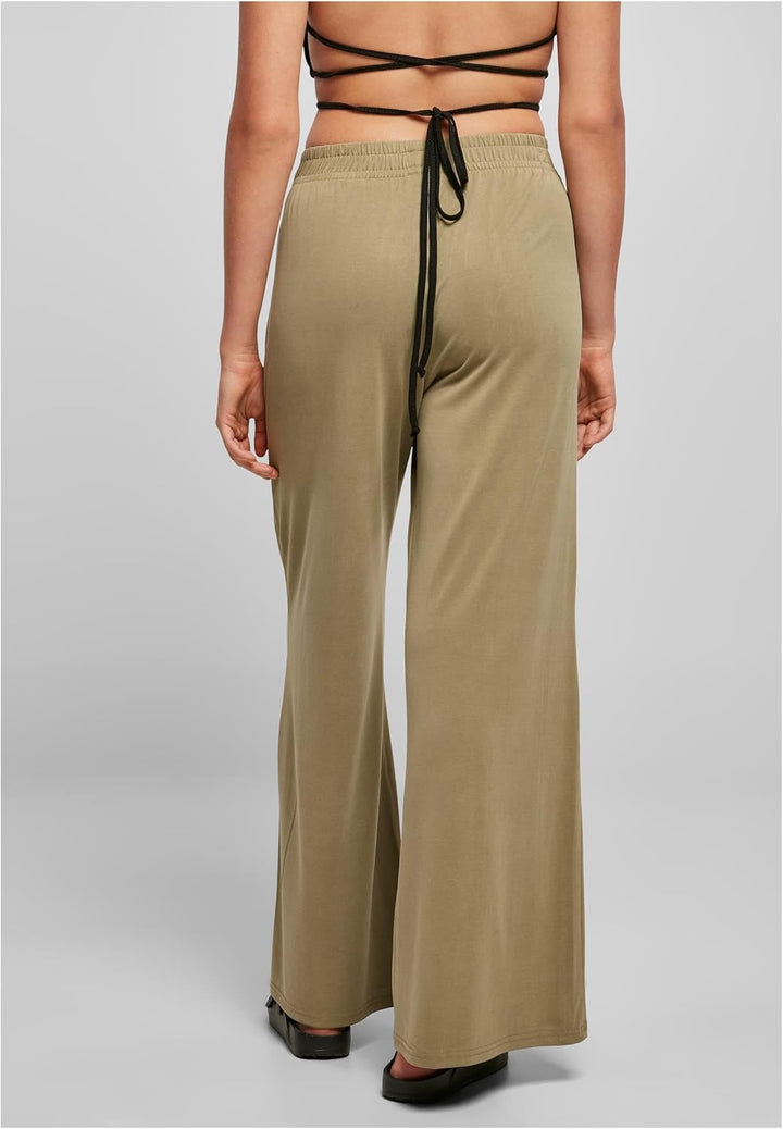 Urban Classics Damen Ladies Modal Wide Leg Pants, Khaki