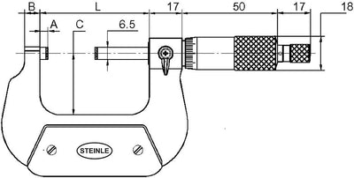 STEINLE Bügelmessschraube 25-50 mm DIN 863 Typ: 2130