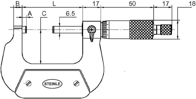 STEINLE Bügelmessschraube 25-50 mm DIN 863 Typ: 2130