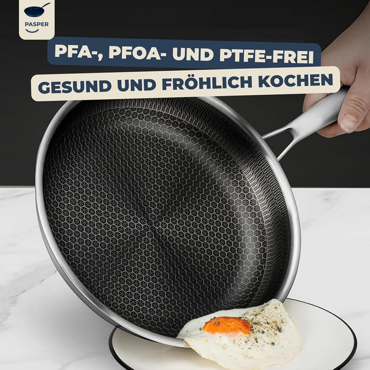 Pasper Bratpfanne Ø 24 cm – PFAS-, PTFE- und PFOA-frei –Induktion, Elektro, Keramik, Gas & Backofen