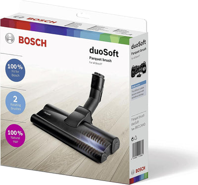 Bosch Hartbodendüse für Staubsauger BBZ124HD, 2 rotierende Rollen, extra flach, 100% Naturhaar, für