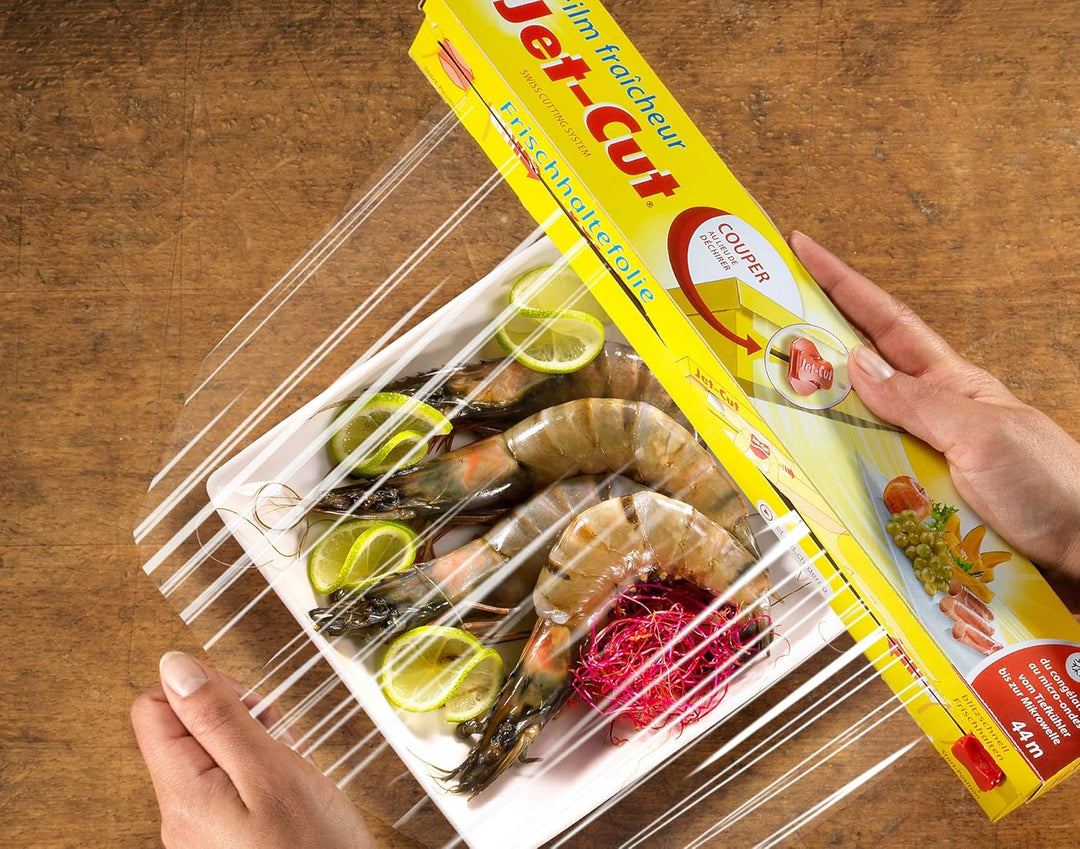 Jet-Cut Frischhaltefolie zum Schneiden, Gastronomie 30cm x 300m, PVC transparent, 1 Stück & Frischha