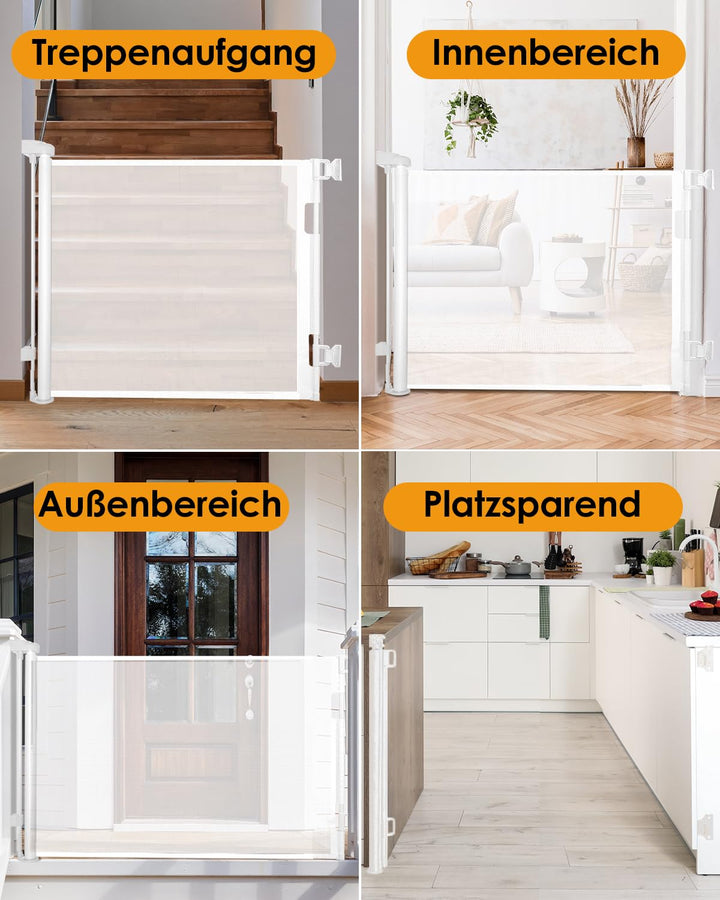 derimkcoa Treppenschutzgitter Ausziehbar für Babys, 0-180 cm Baby Absperrgitter Türschutzgitter Trep