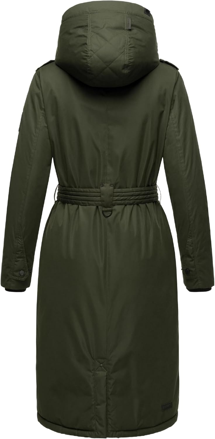 Navahoo Damen Wintermantel Warmer Parka lang mit hohem Kragen und weicher Kapuze Hokulanii XS-XXL XL
