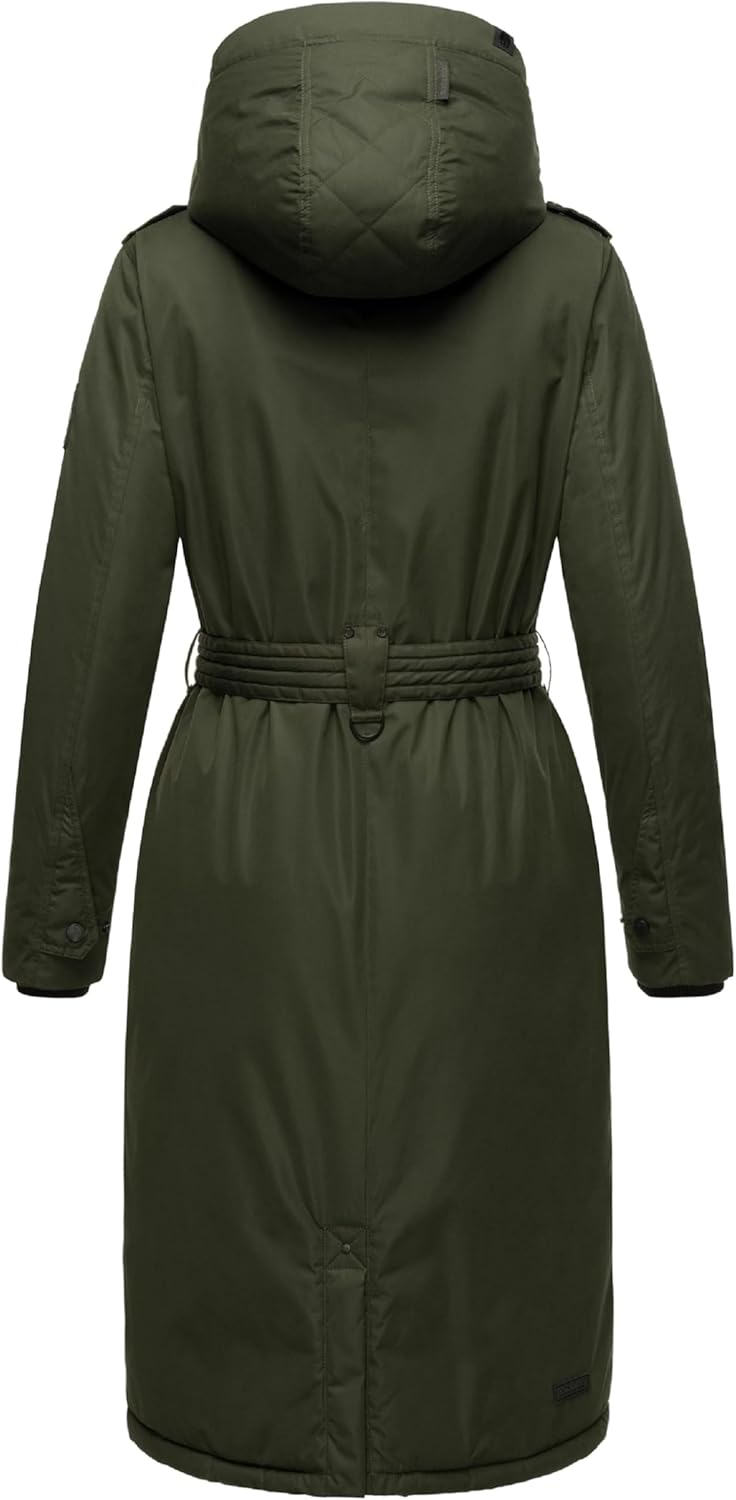 Navahoo Damen Wintermantel warmer Parka lang mit hohem Kragen und weicher Kapuze Hokulanii XS-XXL L