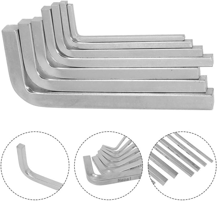Vierkantschlüssel-Set, L-förmiger Vierkantschlüssel, 3–10 mm, Chrom-Vanadium-Stahl, Vierkantschlüsse