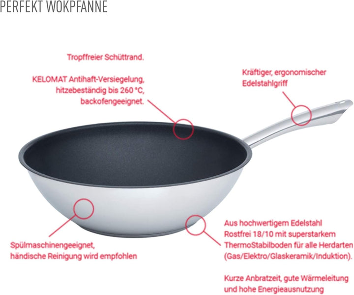 Kelomat, 3429-383, WOKPFANNE PERFEKT 28CM