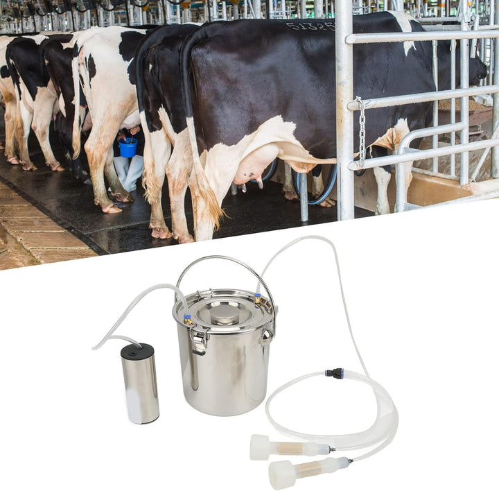 Gaeirt Viehmelkmaschine, 100 - 240 V, geruchlos, 7 l, Ziegenmelkmaschine, Eimer aus Edelstahl 304, H