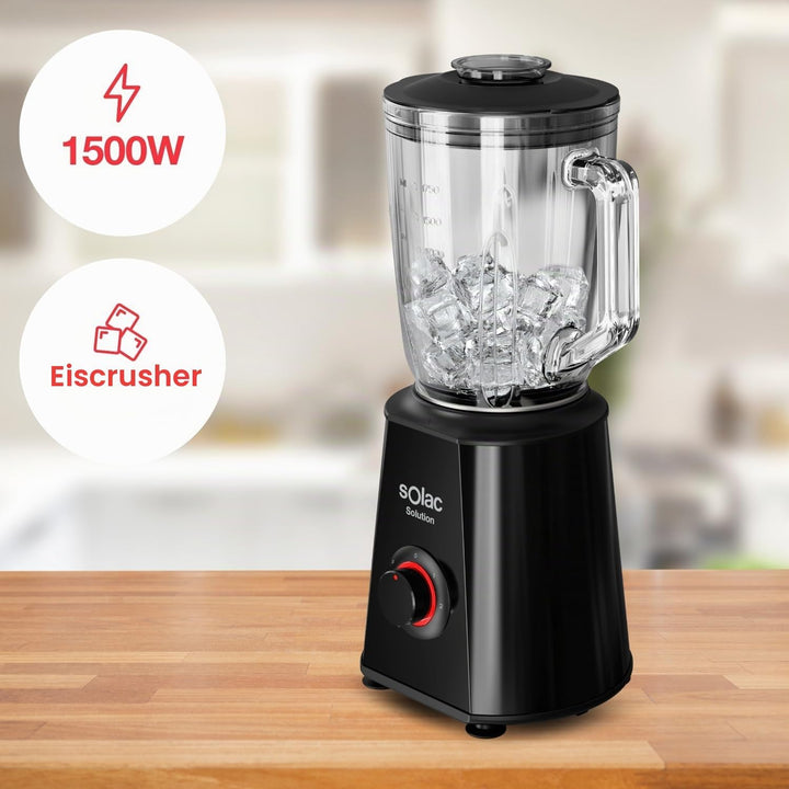 Solac Standmixer, 1500 W Schwarz 1500w | 1,5 l., Schwarz 1500w | 1,5 l.