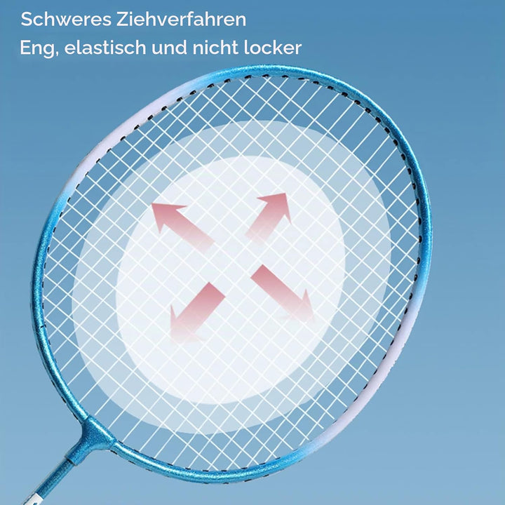 2 Stück Badminton Set Carbon Profi Badmintonschläger Leichtgewicht Badminton Schläger Federballschlä