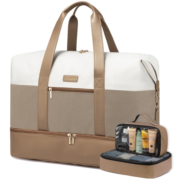 LOVEVOOK Reisetasche Damen Weekender Bag, Gross Handgepäck Tasche 60L Sporttasche Kliniktasche Gebur