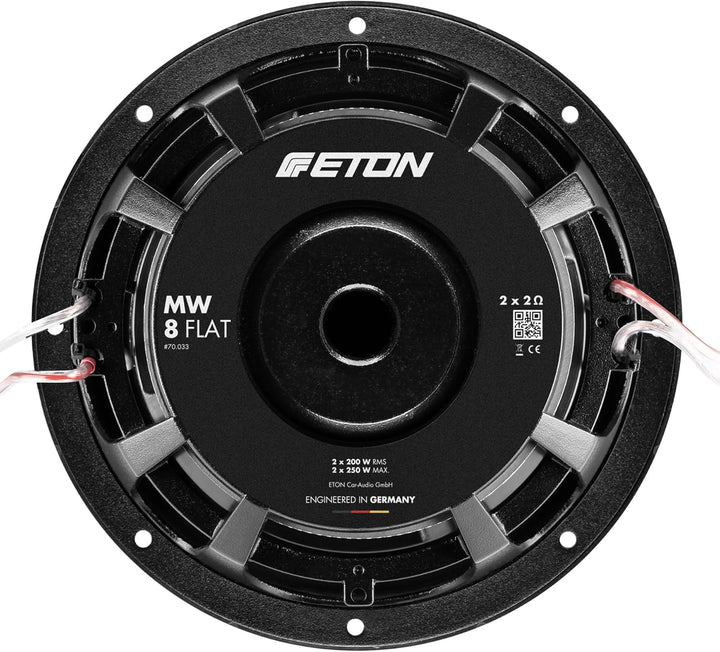 ETON MW 8 Flat – Ultra-Flacher 20 cm / 8" Auto Subwoofer, Langhub Bass, 2 x 2 Ohm Doppelschwingspule
