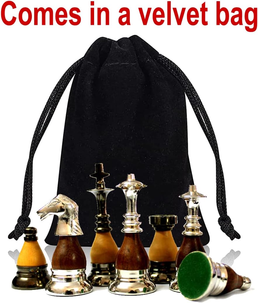 StonKraft Sammleredition Messing Schachfiguren Bauern Schachfiguren Schachfiguren Figuren (3.5" Holz