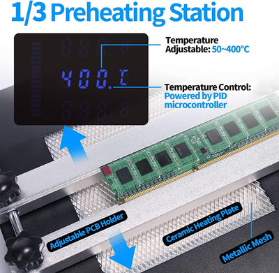 YIHUA 853AAA SMD Heissluft Lötstation Lötkolben station set Entlötstation Rework Station Vorwärmplat