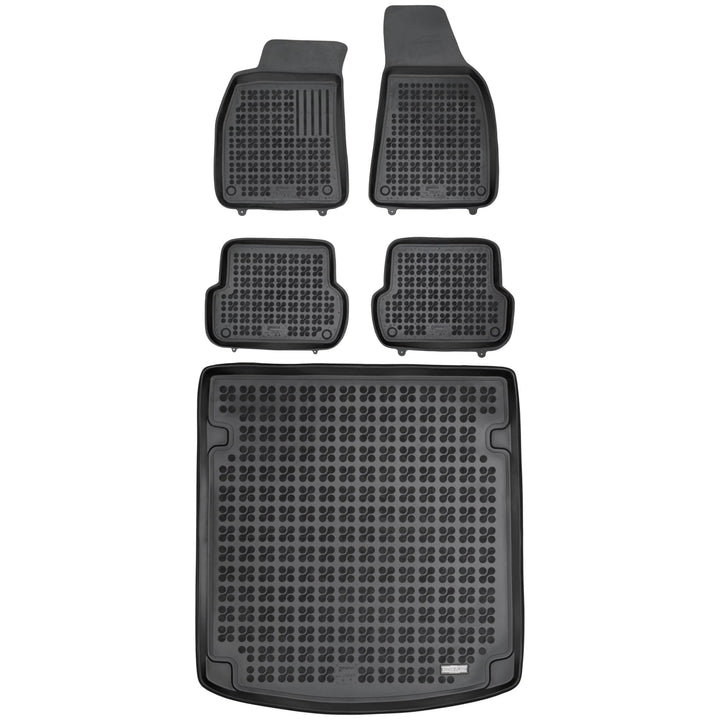 M MOTOS Satz Gummifussmatten und Kofferraummatten für Audi A4 II B6, B7 2000-2004, 2004-2007, Seat E