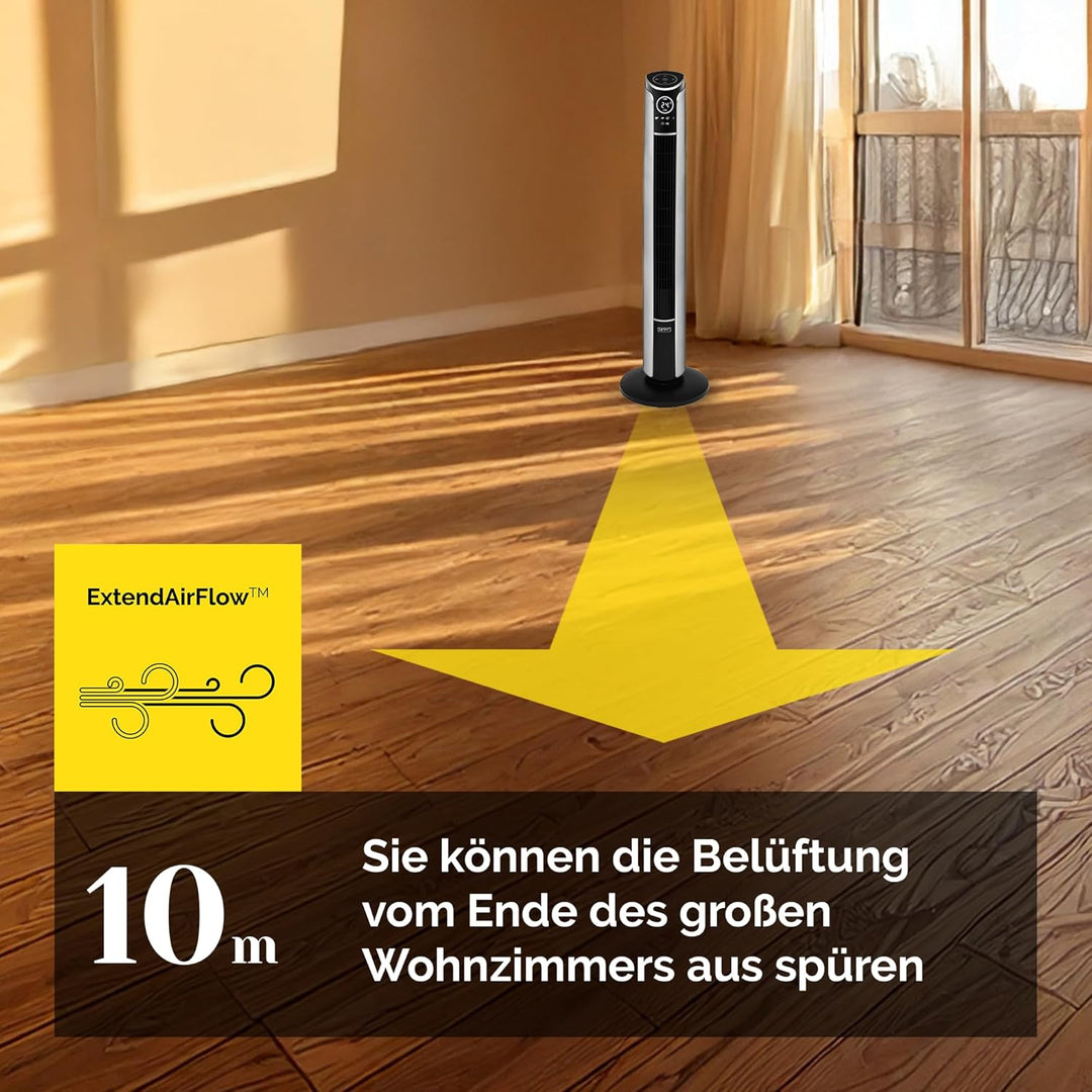 YOER 29dB Leiser Turmventilator, Ionisator, 10 m Reichweite, Neigungswinkeleinstellung, 12 Geschwind