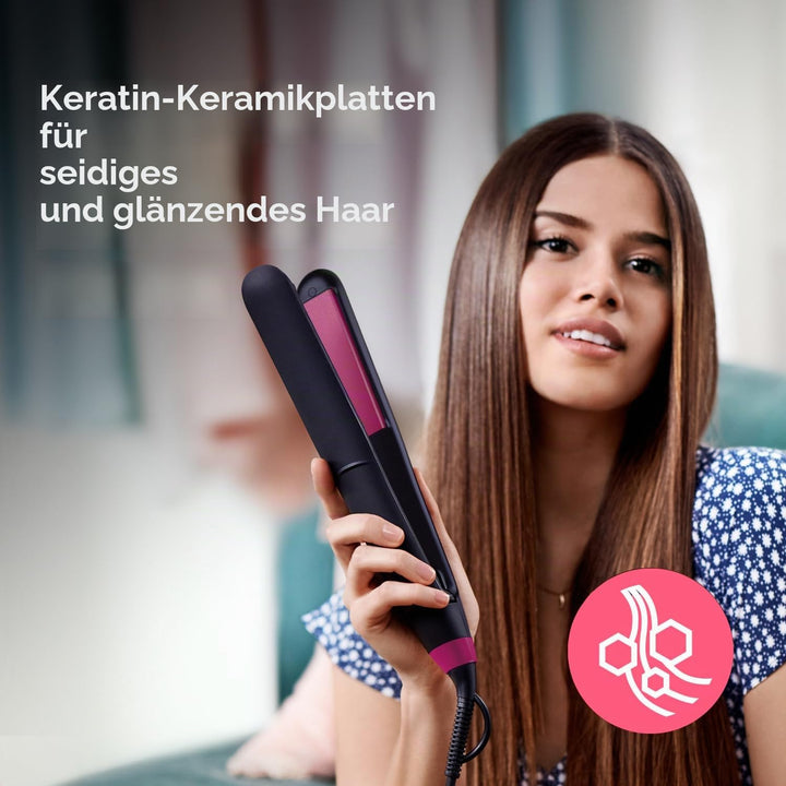 PHILIPS BHS375 / 00 Essential Straightener, ThermoProtect-Technologie, Keratin- und Keramikplatten,
