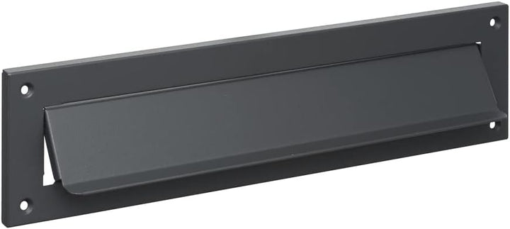 Einwurfklappe Briefklappe 31x8 cm Briefeinwurf mit vier Befestigungslöchern in Anthrazit RAL7016 Zei
