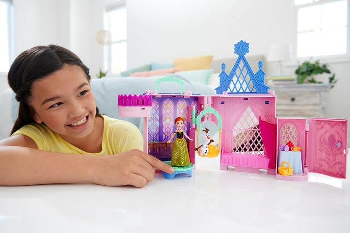 Mattel Disney Die Eiskönigin Storytime Stackers-Spielset, Puppenhaus von Annas Schloss in Arendelle