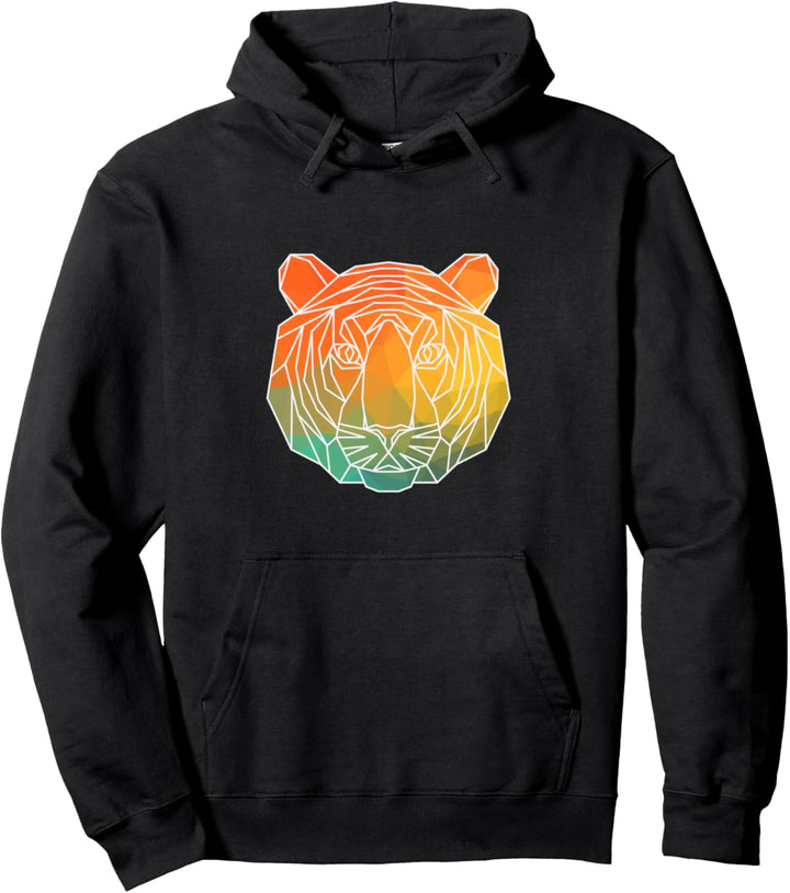 tiger Silhouette Watercolor Gift Pullover Hoodie