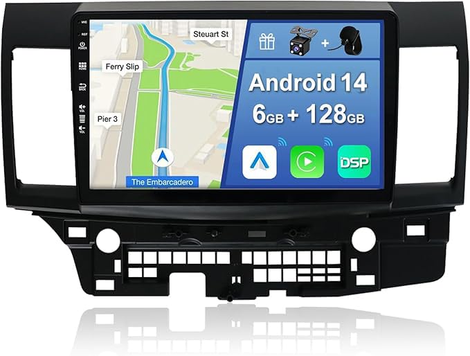 [6GB+128GB] Android 14 Autoradio für Mitsubishi Lancer(2008-2016)-[Integriertes CarPlay/Android Auto