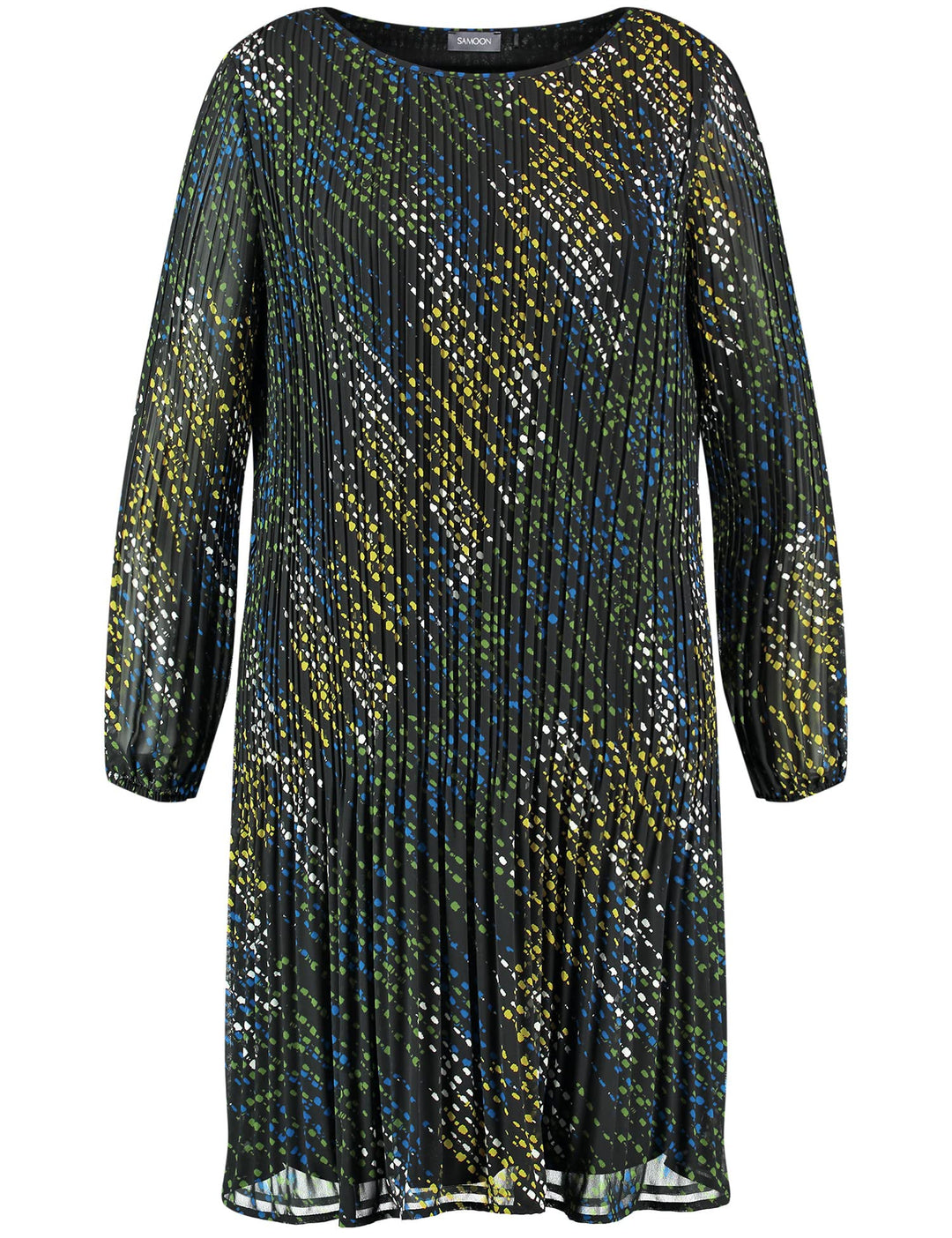 Samoon Damen Kleid Gewebe 56 Black Gemustert, 56 Black Gemustert