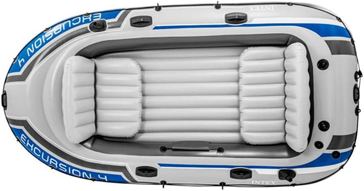 Intex Excursion 4 Set Schlauchboot - 315 x 165 x 43 cm - 3-teilig - Grau / Blau Single, Single