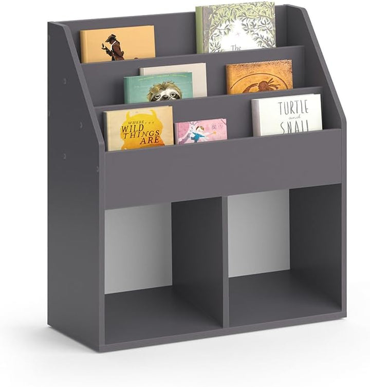 Vicco Kinderregal Luigi, Grau, 72 x 79 cm mit 2 Faltboxen Opt.2 Grau 72x79 mit Faltboxen Panda/Tiger