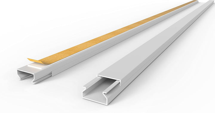 20m Kabelkanäle Selbstklebend grau(20x10 mm / 20x 1m) - Kabelkanal mit Schaumklebeband fertig für di