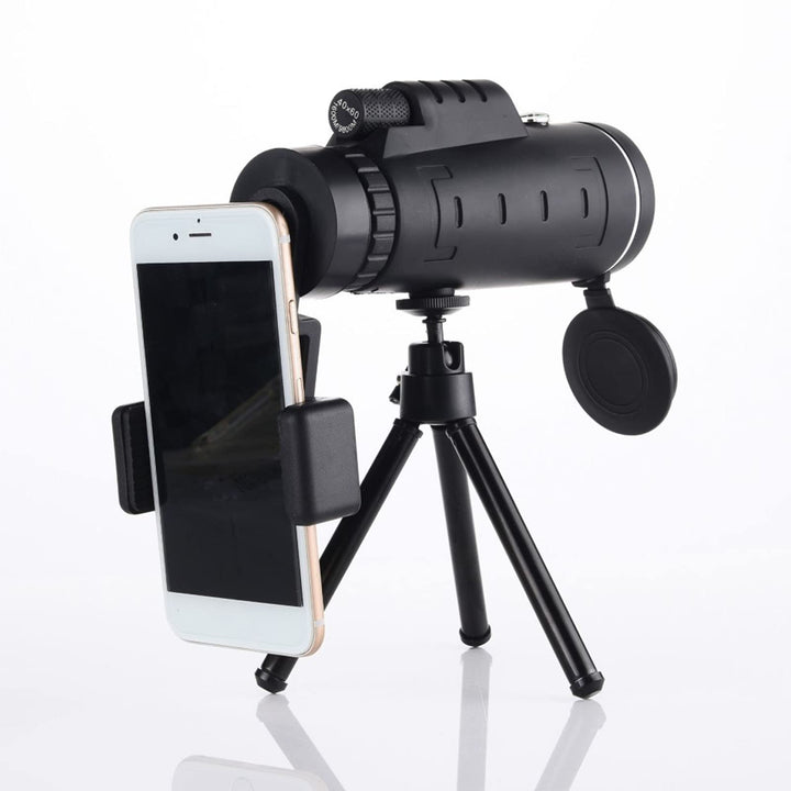 Leistungsstarkes 40 X 60 Monokular-Teleskop, Wasserdicht, HD-, mit Telefonclip und Teleskopstativ fü